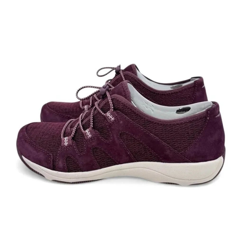 DANSKO Womens Holland Supportive Leather Burgundy Wine Suede Sneaker EU 36